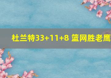 杜兰特33+11+8 篮网胜老鹰